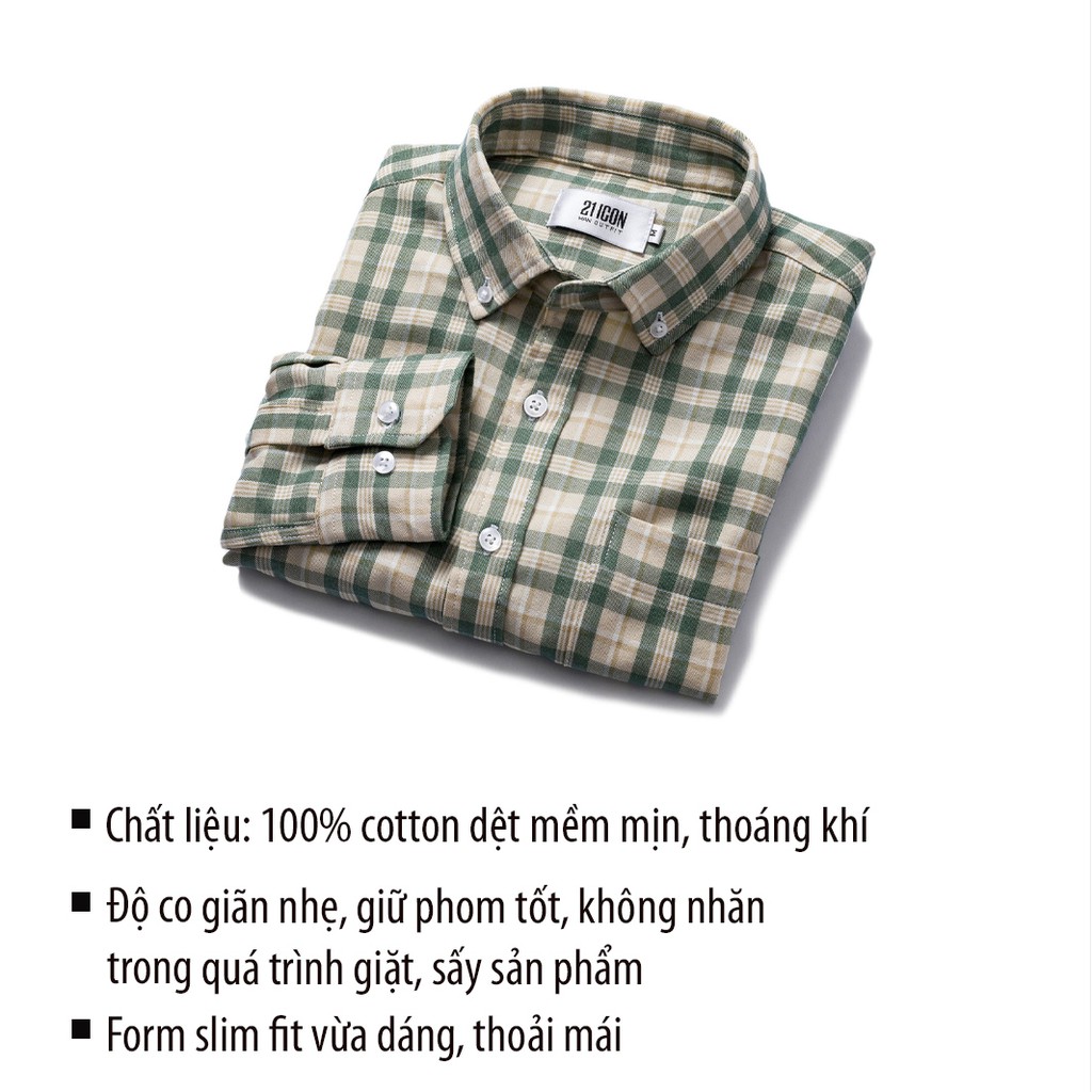 Áo sơ mi nam Double'D họa tiết kẻ caro vuông SPFGREEN | BigBuy360 - bigbuy360.vn