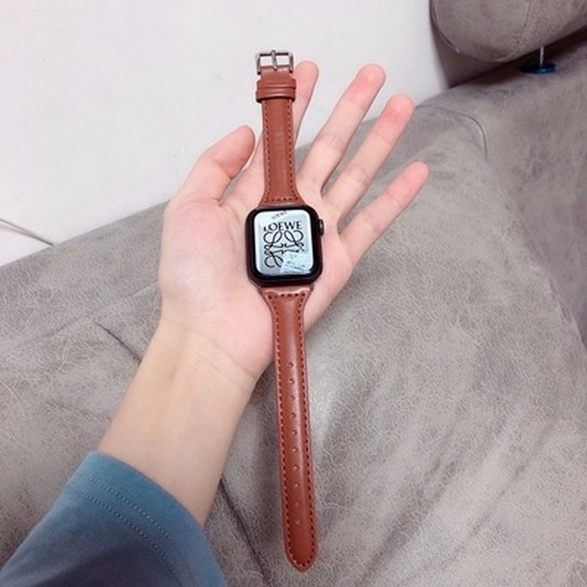 Dây Da Mỏng Cho Đồng Hồ Thông Minh Apple Watch Series 6 Se 2 5 4 3 2 1 For Iwatch 42mm 38mm 40mm 44mm