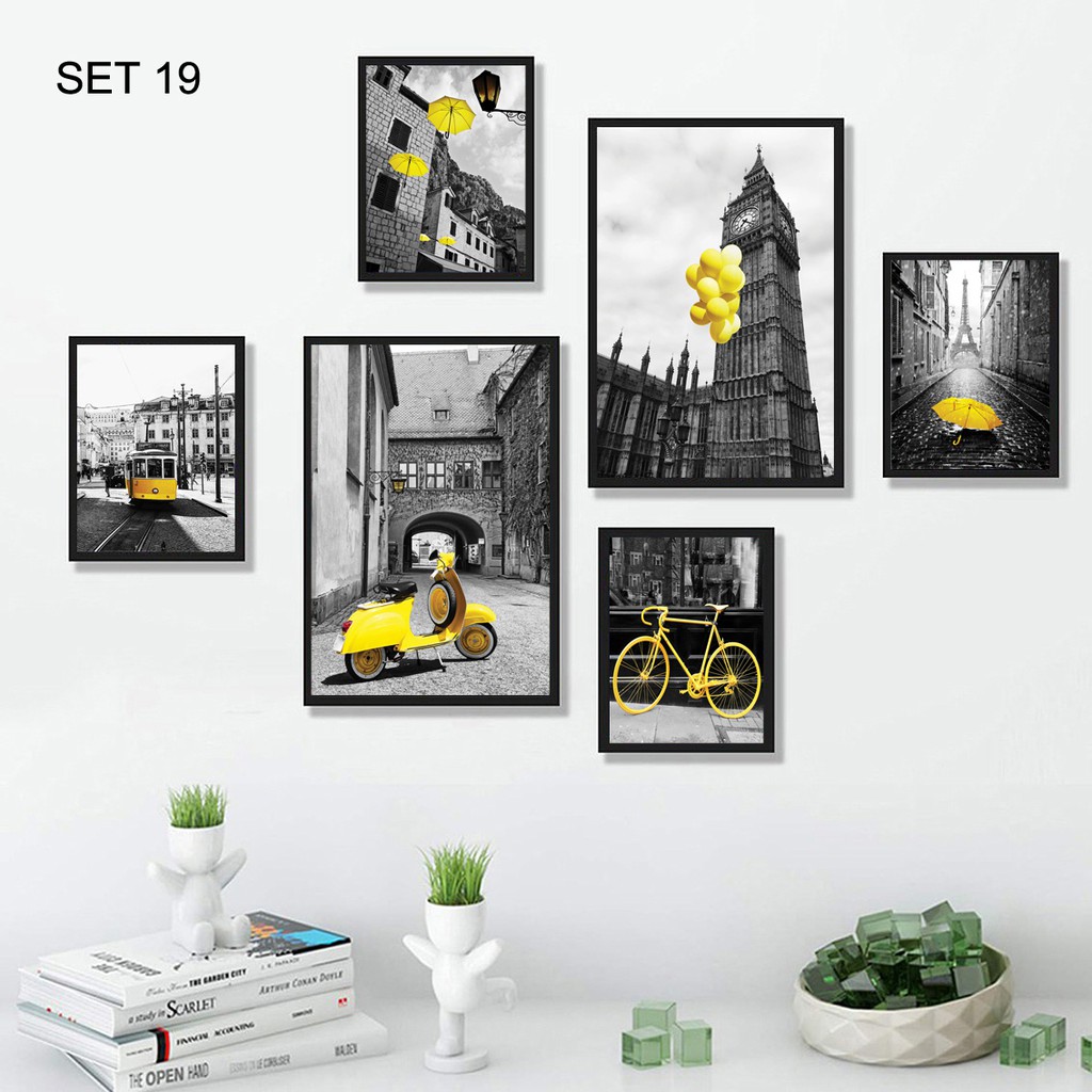 BỘ KHUNG TRANH 6 TẤM PHONG CÁCH BẮC ÂU TUYỆT ĐẸP (BẢO HÀNH 2 NĂM) | BigBuy360 - bigbuy360.vn