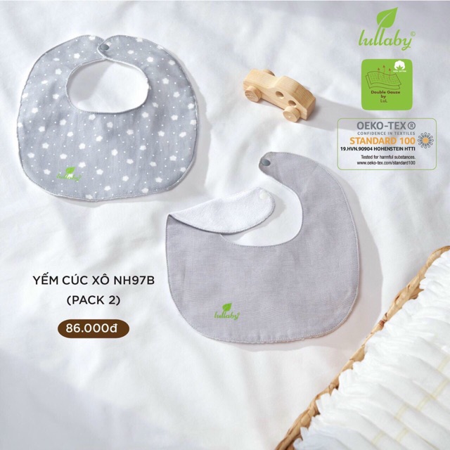 Lulaby - set 2 yếm cài cúc xô