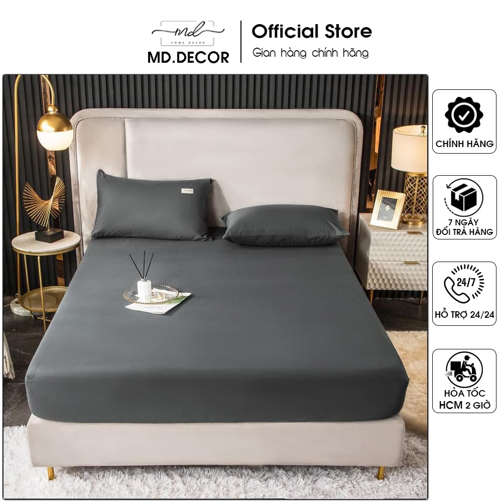 Bộ ga giường và vỏ gối Cotton TC Hàn Quốc MD.Decor - Bedding dày dặn đủ size nệm TCF75