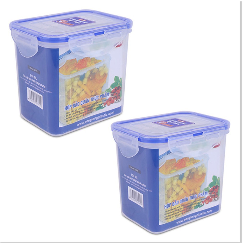 Hộp bảo quản thực phẩm 4 khóa 2505 - 850ml Song Long