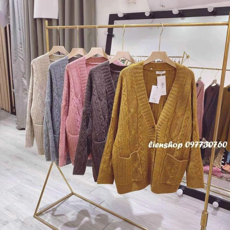 Khoác len vặn thừng dáng hàn
