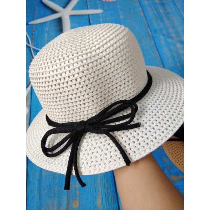 Mũ Cói Đi Biển Đáng Yêu Vintage Tiểu Thư Tặng Hộp Đựng Nón