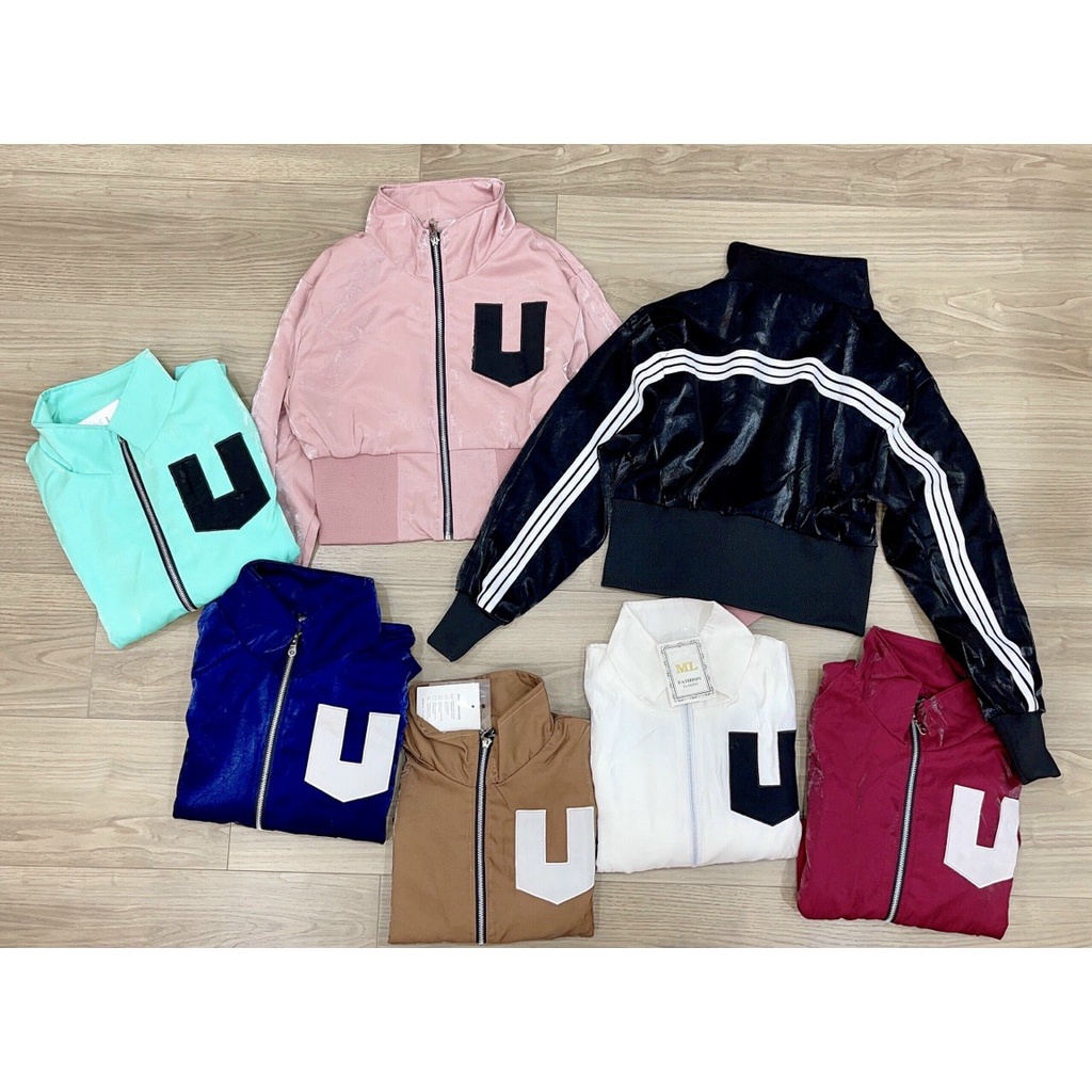 [43-55kg] Áo Khoác Kiểu Nữ Form Ngắn Cá Tính. Áo Khoác BomBer Nữ Ko Nón Vải Đẹp Có 1 Túi Trong [PU]