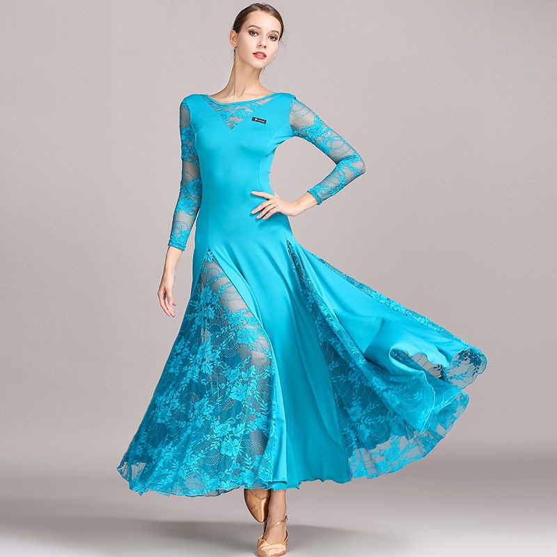 Đầm Múa tango Phối Ren Dáng Dài Thiết Kế Hiện Đại Cá Tính