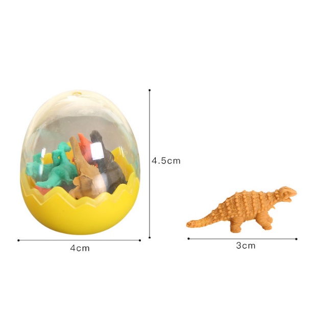 Đồ chơi giải trí an toàn cho trẻ,set mô hình kèm tẩy trứng khủng long ngộ nghĩnh,đáng yêu cho bé-Shopmina123