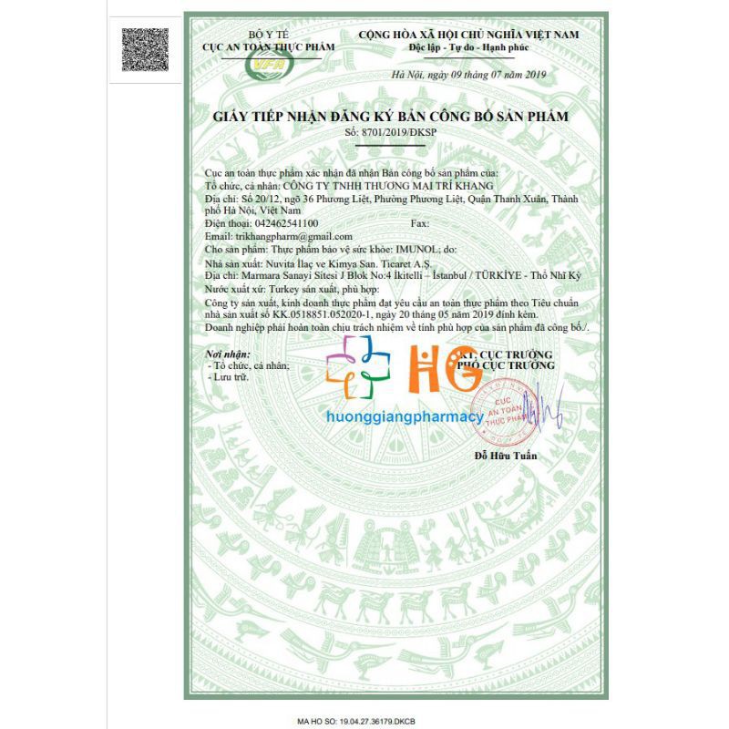 Imunol Syrup - Bổ xung Vitamin C, Kẽm và các thành phần hỗ trợ tăng cường sức đề kháng
