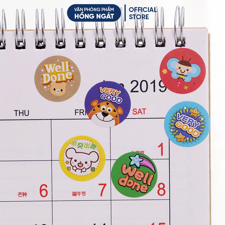 Sticker khen thưởng học sinh dán sổ cute dễ thương giá rẻ, sticker tiếng anh đồ dùng học tập văn phòng phẩm STK02