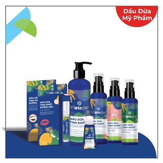 Dầu Dừa Tinh Khiết Ép Lạnh Organic Vietcoco Dùng Làm Đẹp Và Nấu Ăn : Chai 1 Lít - 500ML