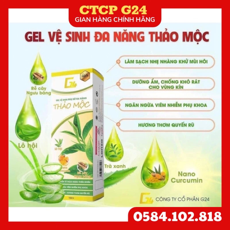 Gel Vệ Sinh Phụ Nữ Đa Năng Thảo Mộc ngăn ngừa viêm nhiễm, nấm ngứa chính hãng