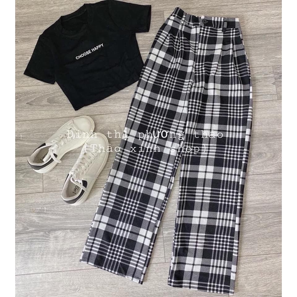 Quần Dài Kẻ Caro Siêu Xinh 💖FREESHIP💖Quần Nữ Caro HOT TREND 2020[ Hình Thật] | BigBuy360 - bigbuy360.vn