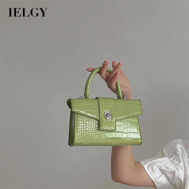 Túi Đeo Chéo Hình Vuông Nhỏ Vân Da Cá Sấu Có Khóa Thời Trang Cho Nữ
