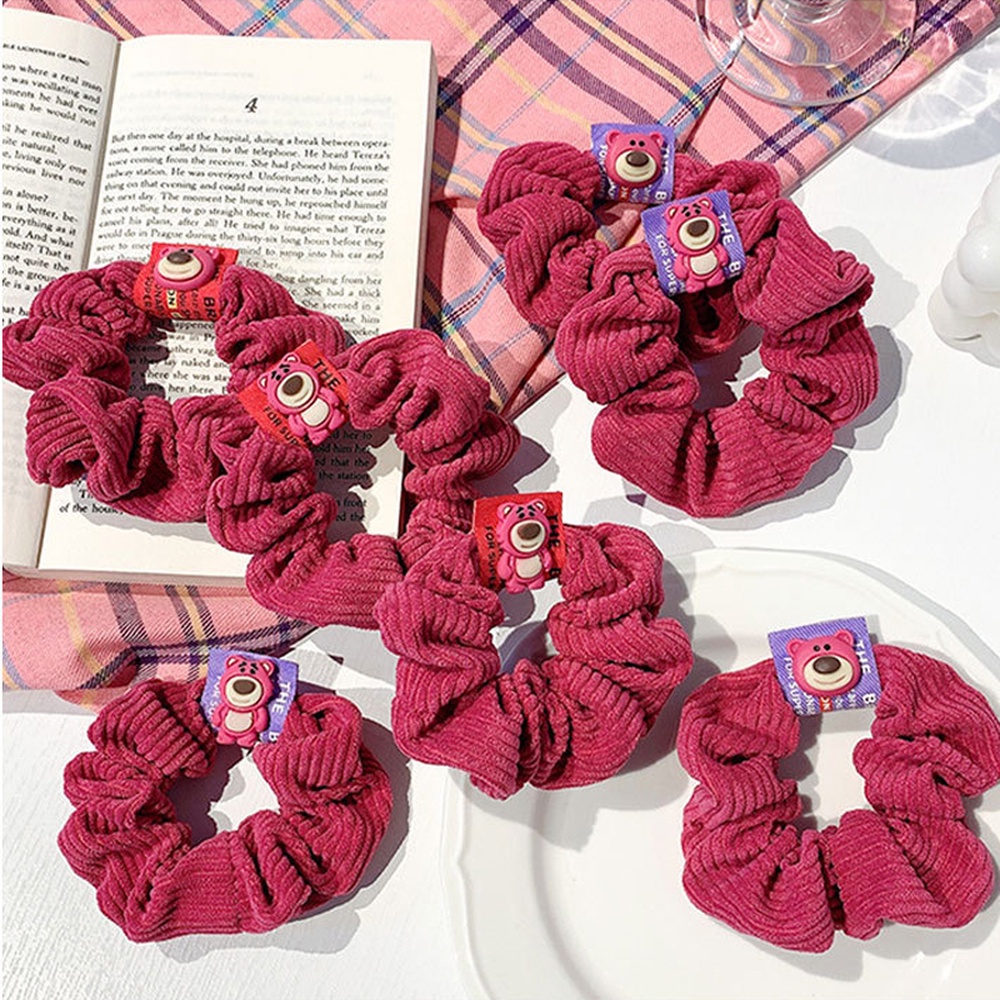 Kẹp Tóc/ Dây buộc tóc vải hình gấu hoạt hình dễ thương phong cách hàn Quốc