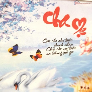 Tranh đính đá cha mẹ 91cm x 46cm
