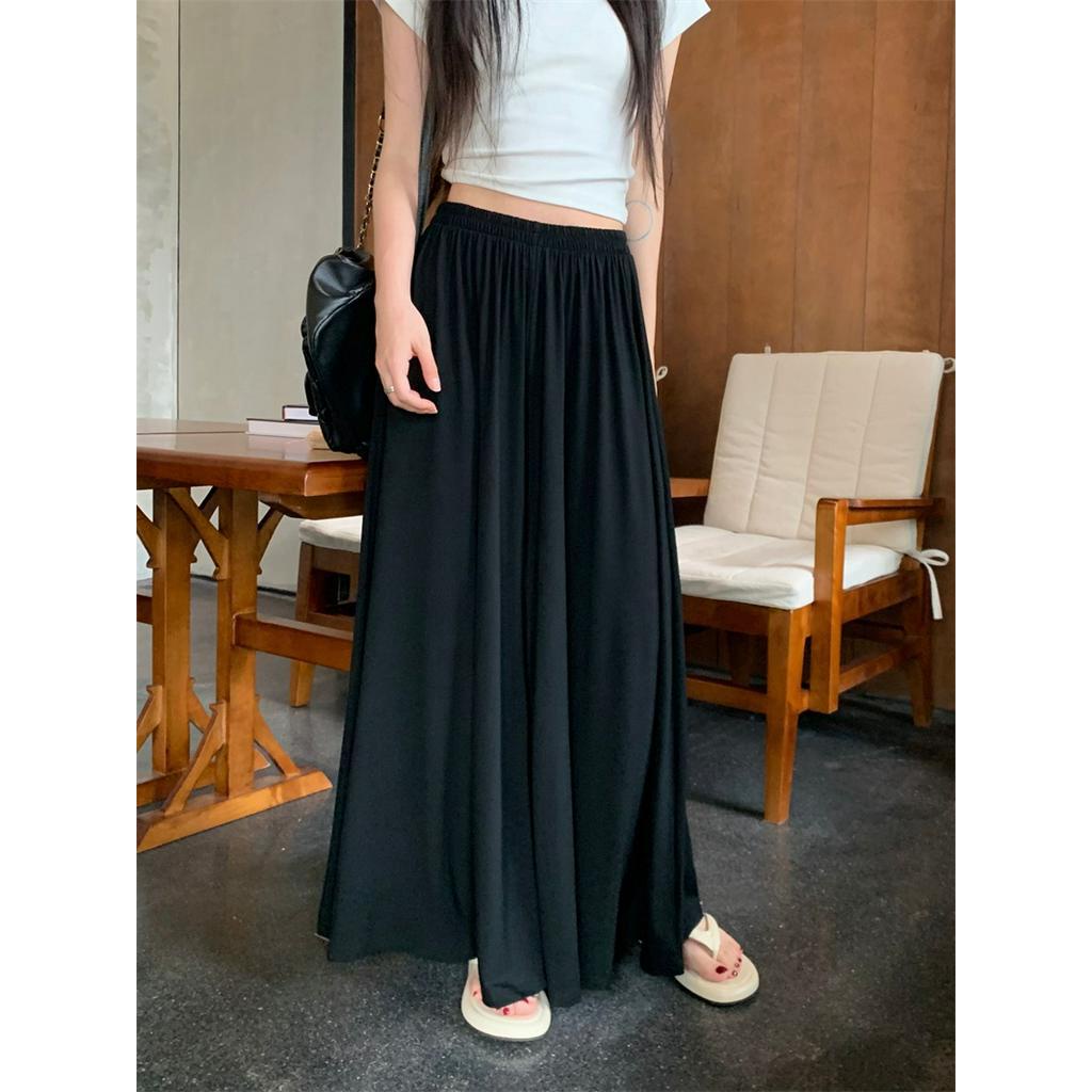 Quần Culottes Ống Rộng Lưng Thun Phong Cách Mới 64231