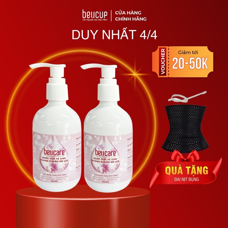 Bộ sản phẩm 2 chai nước giặt đồ lót chuyên dụng BeUcare 200ml