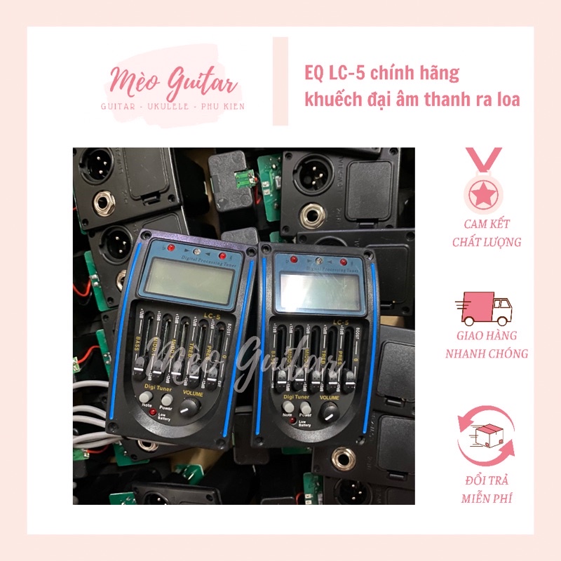 EQ Guitar LC5, Pick Up cho đàn Guitar Acoustic, Classic 5 băng tần, tích hợp máy tuner lên dây đàn