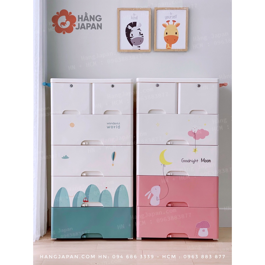 Tủ nhựa Holla cao cấp 5 tầng cho bé chính hãng đựng quần áo, bỉm sữa, đồ dùng cho mẹ và bé hoạt hình