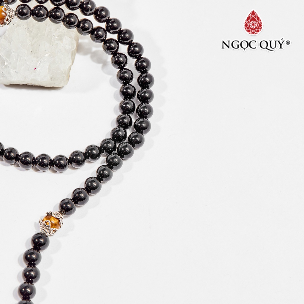Vòng chuỗi 108 hạt đá obsidian - Ngọc Quý