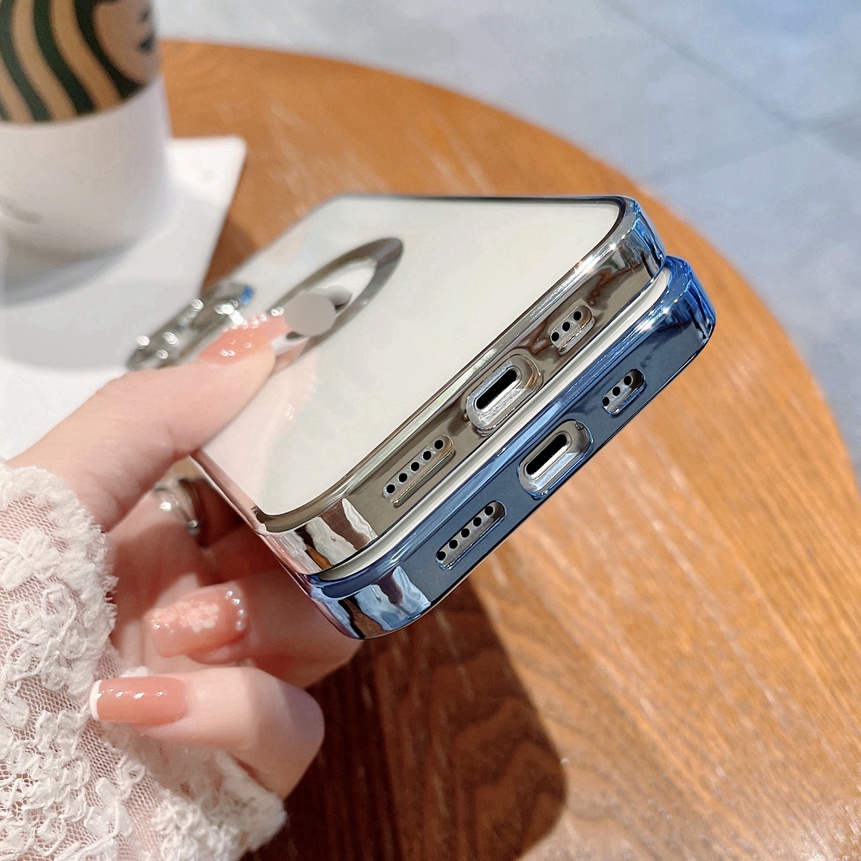 Ốp Điện Thoại TPU Mềm Mạ Điện Kèm Phim Bảo Vệ Lens Cho IPhone 13 12 11 Pro Max XS Max XR X 8 7 Plus