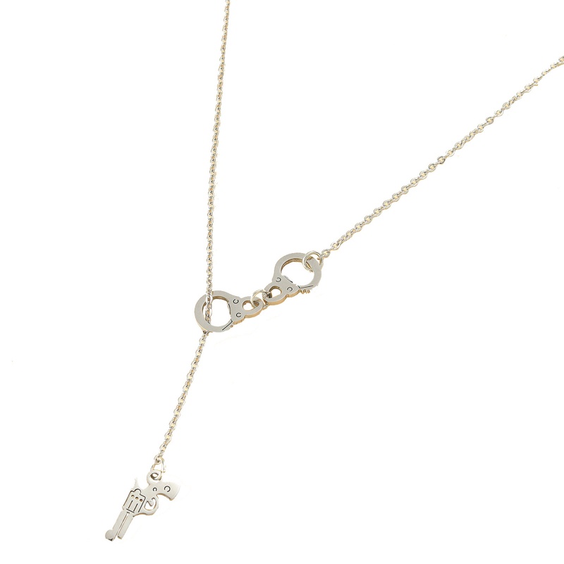 Bộ Vòng cổ + Vòng Tay + Thẻ Hoạ Tiết Hình Súng Lục