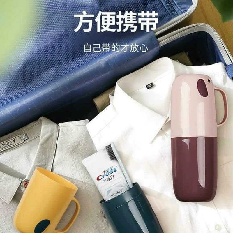 Cốc đựng bàn chải, kem đánh răng đi du lịch có quai