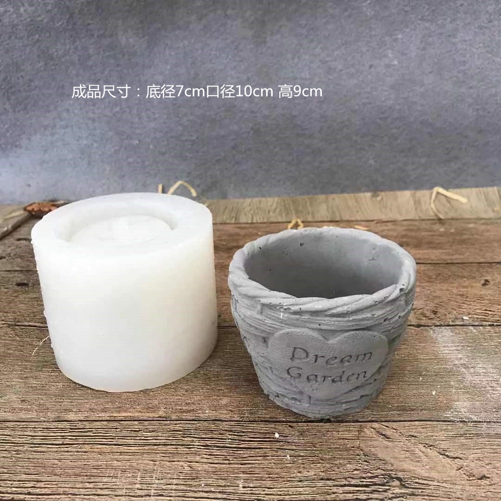 Khuôn silicone Hình Trái Tim Dùng Làm Chậu Hoa diy