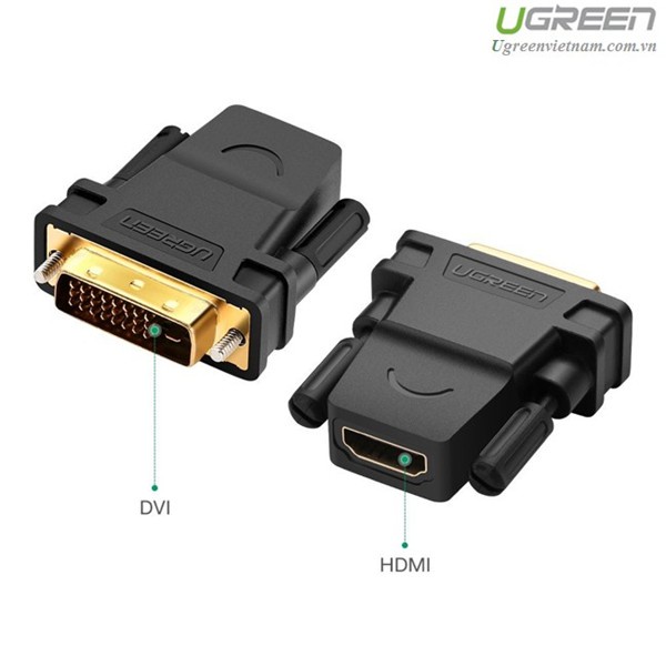 Đầu chuyển đổi DVI 24+1 to HDMI Ugreen 20124 Chính hãng