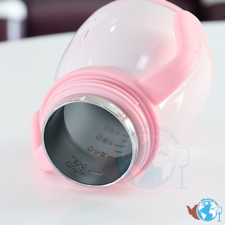 Bình nước học sinh có tai cầm, bình inox giữ nhiệt 2 trong 1 kèm óng hút, có dây đeo, bình giữ nhiệt loại 1 - X6