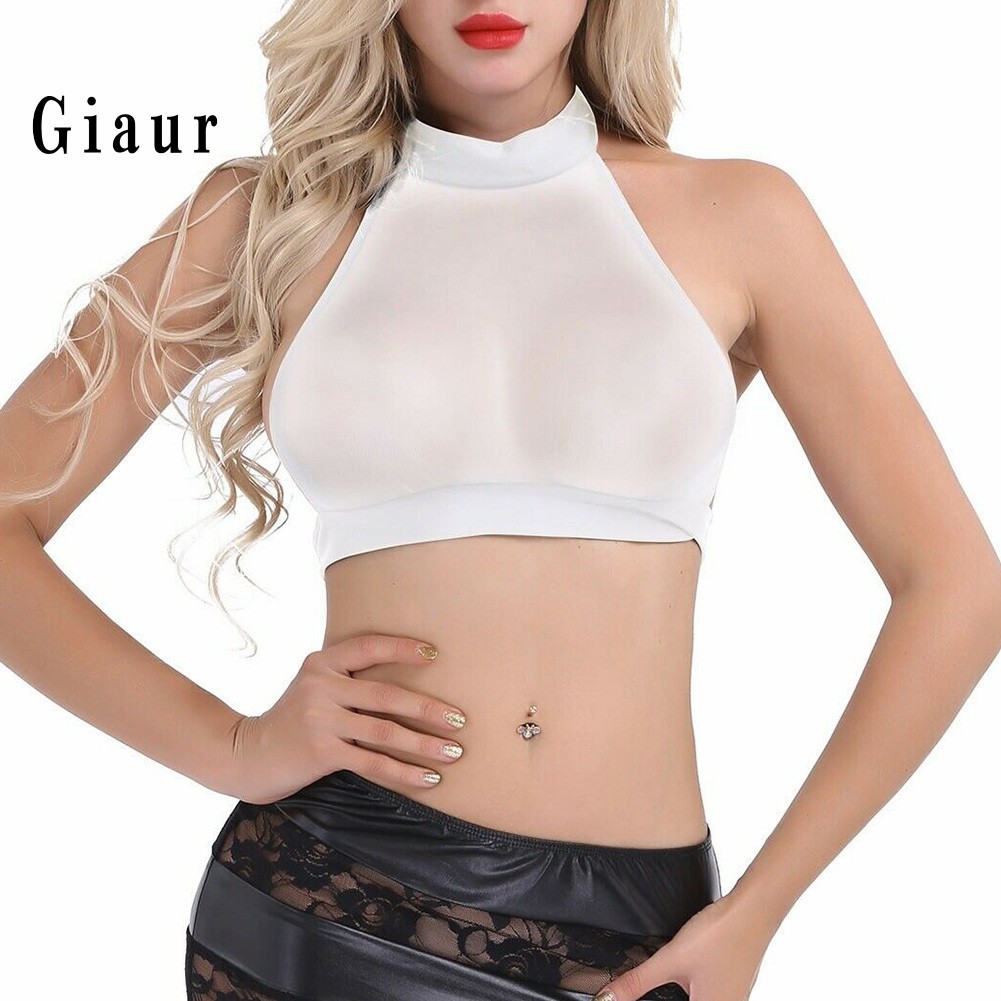 Áo Croptop Sát Nách Phối Lưới Gợi Cảm Cho Nữ