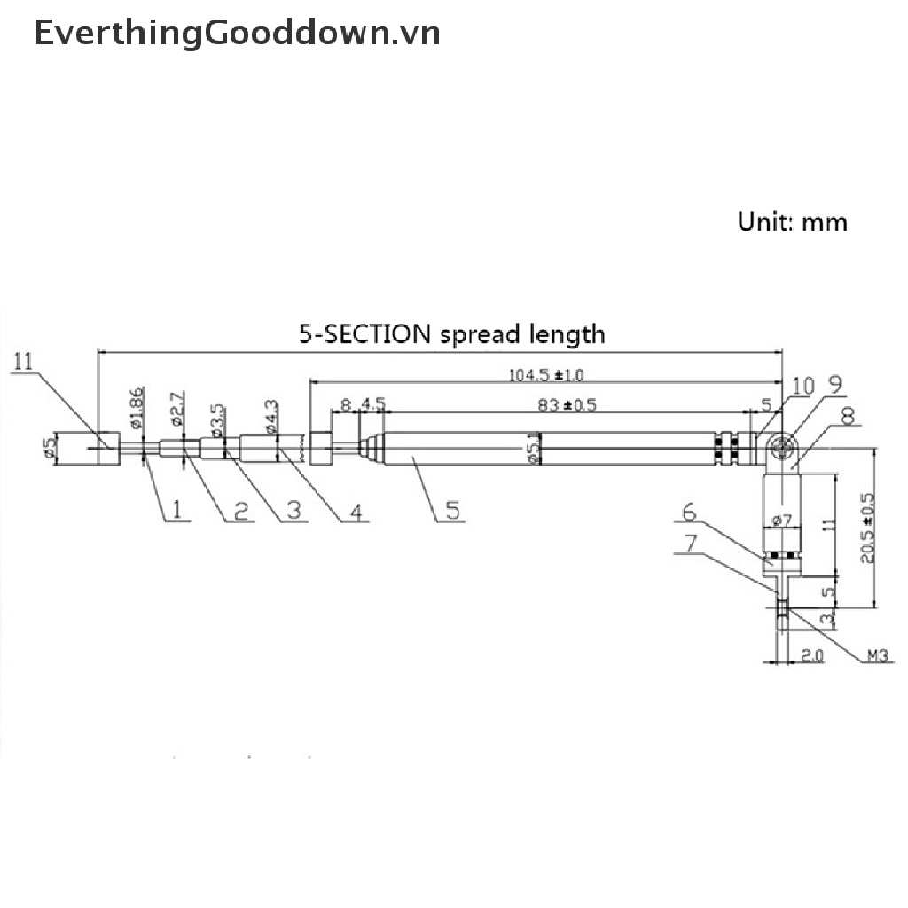 Everthingooddown 1 Ăng Ten Radio AM FM 5 Đoạn Thu Gọn 37cm Bằng Thép Không Gỉ Thông Dụng vn