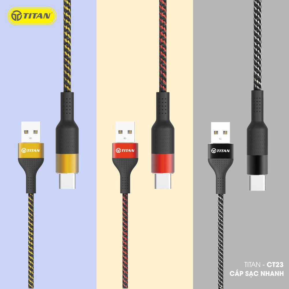 Dây cáp sạc dù TITAN CL23 cho Samsung Oppo IP 5 6 7 8 10 11 x xs max Micro Type C Lightning Chính hãng rẻ