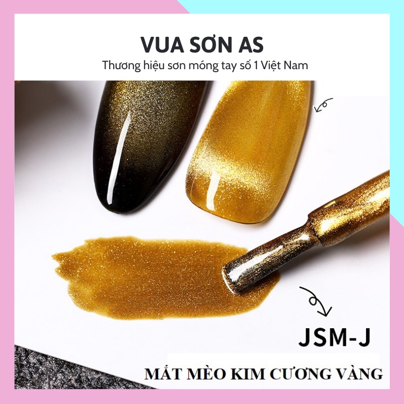 Sơn móng tay gel AS mắt mèo kim cương VUA SƠN AS mã JSM 15ml