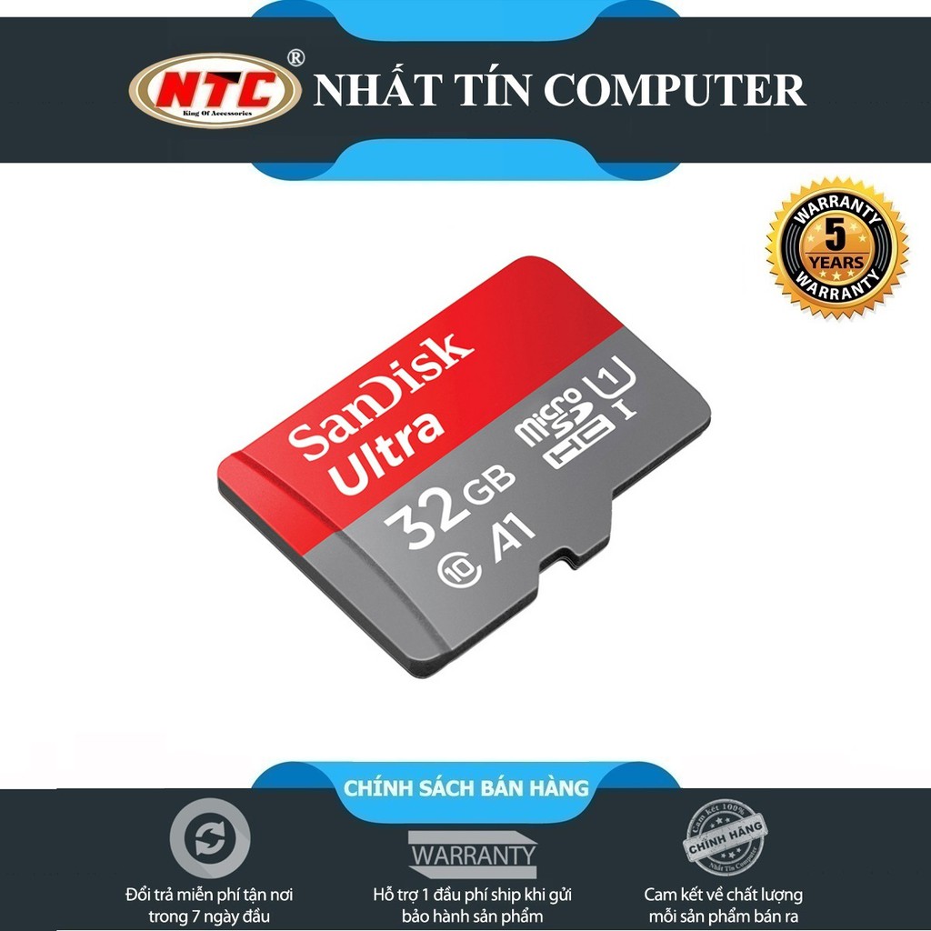 Thẻ nhớ MicroSDHC SanDisk Ultra A1 32GB Class 10 U1 98MB/s box Anh - Model 2019