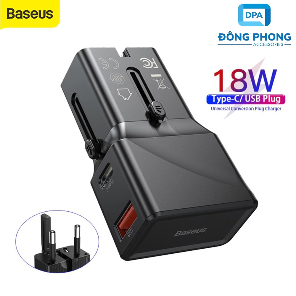 Củ Sạc Nhanh Đa Năng Baseus JY303 Quickcharge 3.0 PD 18W Chân Cắm Thông Minh