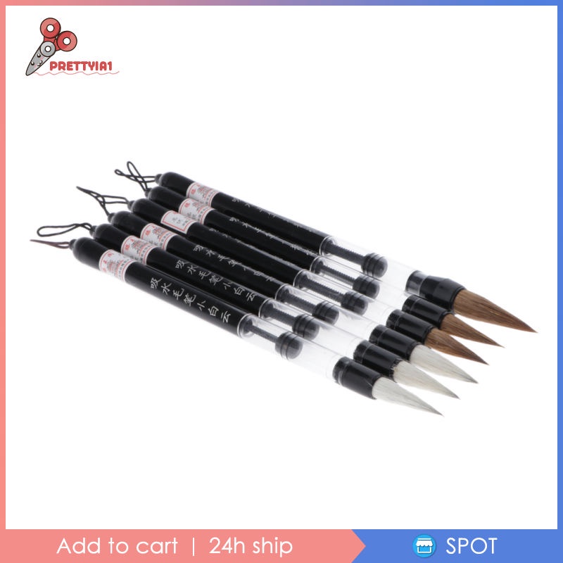 [Prettyia1] Set 6 Bút Nước Viết Thư Pháp Trung Quốc Tự Động Có Thể Bơm Lại