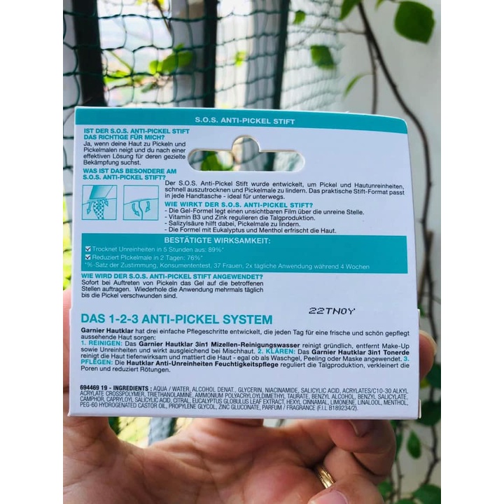 Bút chấm mụn Garnier Hautklar SOS Anti Pickel Stift 10 ml