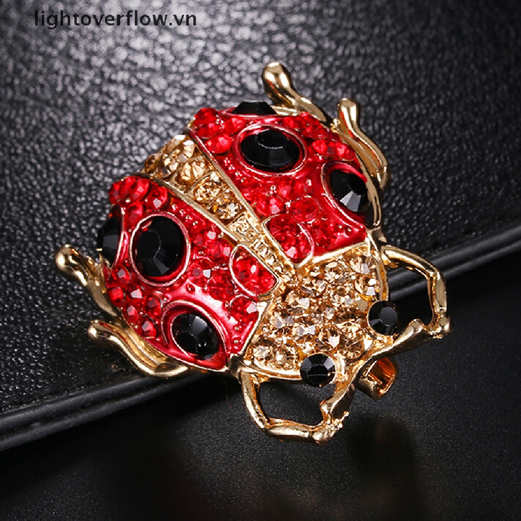 Ghim Cài Áo Hình Côn Trùng Tráng Men Đính Đá Pha Lê Phong Cách Vintage