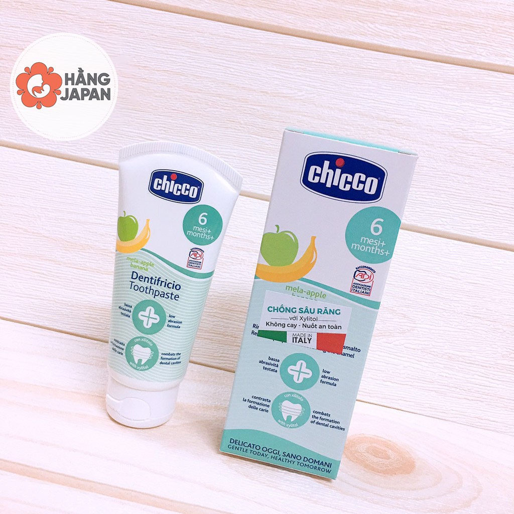 Kem đánh răng Chicco cho bé - Kem có thể nuốt được giúp bé ngăn ngừa sâu răng, chăm sóc sức khỏe răng miệng