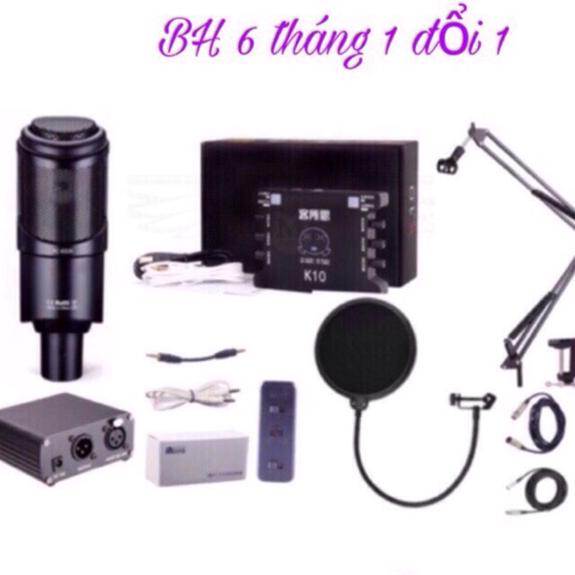 combo đầy đu mic taska k32 va xox k10 kèm nguồn phantom 48v.