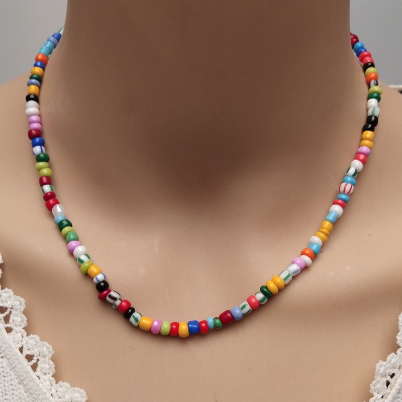 Vòng Cổ Choker Ngắn Đính Hạt Nhiều Màu Thời Trang Cho Nữ