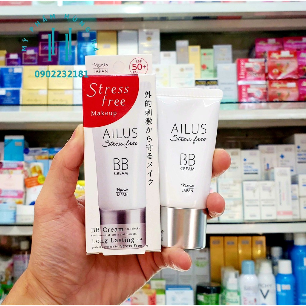 Bb Cream Ailus Naris, kem lót nền, trang điểm đa chức năng số 02, tông màu da tự nhiên Naris Cosmetics 30g