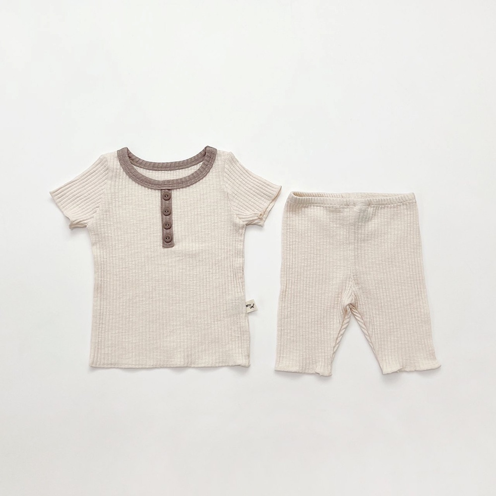 Bộ Đồ Ngủ Áo Thun + Quần Short Cotton Mặc Nhà Mùa Hè Cho Bé Trai Và Gái