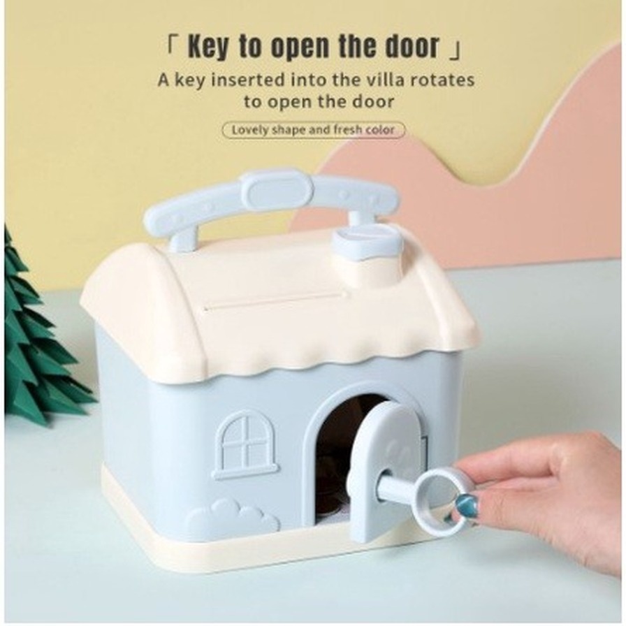 Phim hoạt hình ngôi nhà nhỏ dễ thương con heo đất sáng tạo di động đa chức năng với khóa ​Tạo Cho Bé ~COD