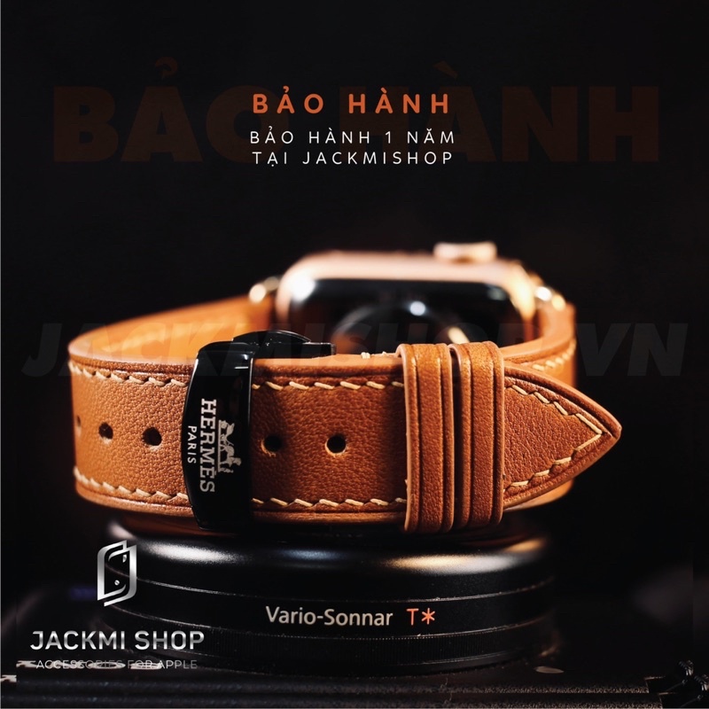 [BẢO HÀNH 1 NĂM] Dây da BÊ SWIFT may tay thủ công màu Nâu khoá bướm cho Apple Watch series 1/2/3/4/5/6//7