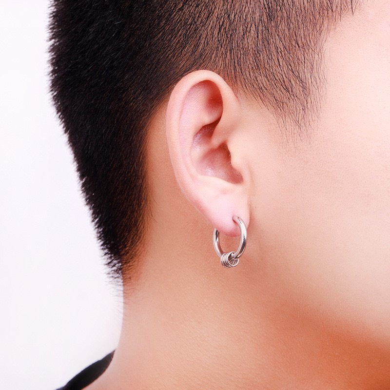 Khuyên tai kẹp nam tròn nữ GIÁ 1 CHIẾC Bạc không cần xỏ lỗ  đơn giản đẹp nhỏ xinh cao cấp - Hoa tai HPer Cam Accessories
