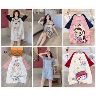 Đầm Ngủ Lụa Satin Cổ Tròn - Cổ Sơ Mi (P1)