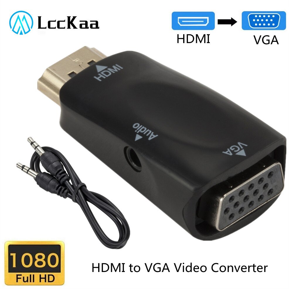 Cáp Chuyển Đổi Đầu Đực Sang HDMI VGA HD 1080P Cho PC Laptop TV Máy Chiếu