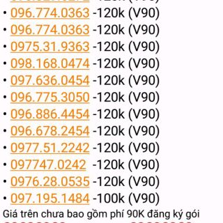 Sim Viettel V90 - Sim 10 số đẹp
